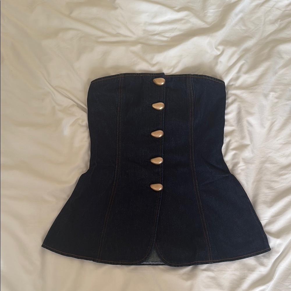 Meshki Denim Corset Top